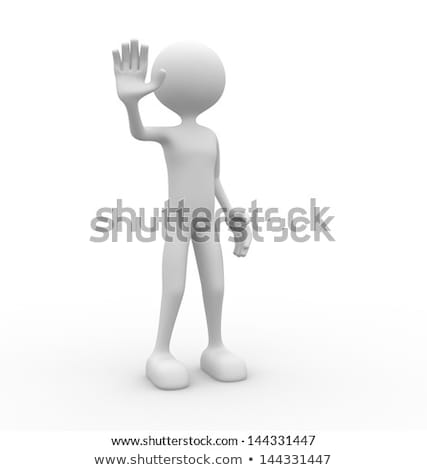 3d Character With Outstretched Hand Stop Sign Foto stock © Orla