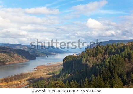 Foto stock: Crown Point Overlooking Columbia River Gorge Daytime