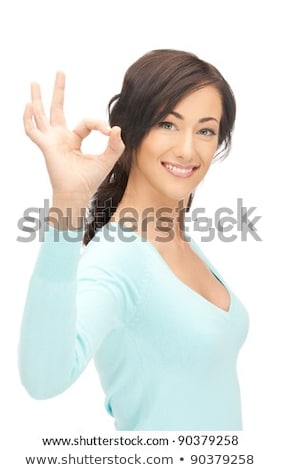 [[stock_photo]]: Mage · lumineuse · de · belle · femme · montrant · signe · Ok