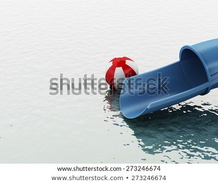 Stock fotó: 3d White People On Water Slide Summer Holiday Concept