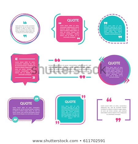 Stok fotoğraf: Quotation Mark Frame With Flat Style And Space For Text