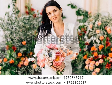 Stock fotó: Composite Image Of Smiling Woman Against Original Background