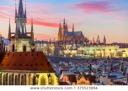 Stockfoto: Aerial View Over The City Of Prague