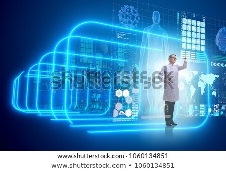 Stock photo: Telemedicine Concept With Doctor Pressing Virtual Buttons