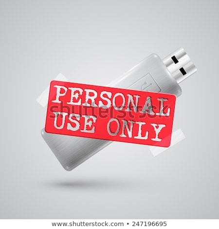 Stock photo: A Metal Pendrive With A Warning Sign