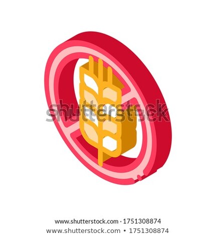 Allergen Free Sign Wheat Isometric Icon Vector Illustration Foto stock © pikepicture