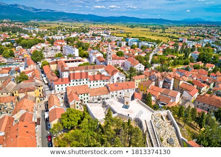 [[stock_photo]]: Town Of Sinj In Dalmatia Hinterland View Historic Fortress And