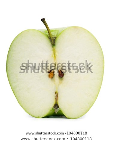 Apple And Half Over A White Background Stockfoto © AGorohov