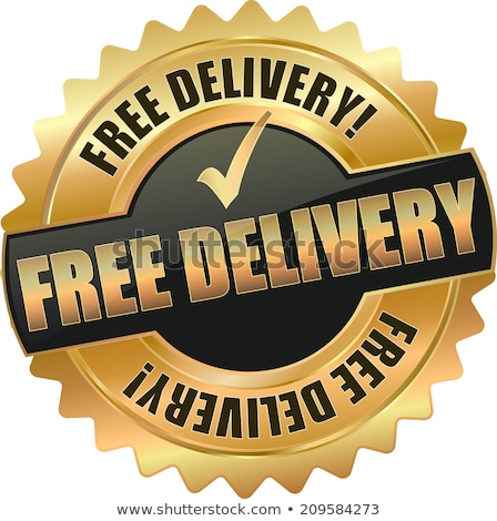 Stock fotó: Free Delivery Golden Vector Icon Design
