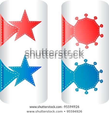 Stylish Colorful Set Of Labels In The Form Of Stars Badges Stockfoto © fotoscool