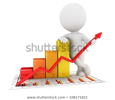 3d White Business People With Statistic Graph [[stock_photo]] © 3dmask