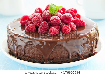 Foto d'archivio: Cheesecake With Berries And Chocolate