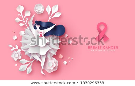 Stockfoto: Breast Cancer Awareness Papercut Pink Ribbon Love