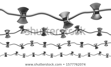 Foto stock: Wire Of Military Zone Seamless Pattern Set Vector