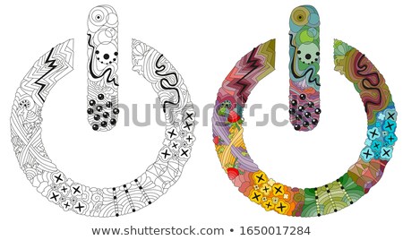 Stock photo: Zentangle Stylized On Off Switch - Vector Icon Hand Drawn Lace Vector Illustration