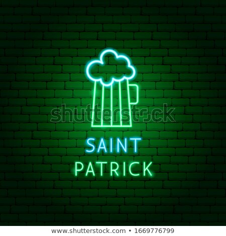 Stock fotó: Beer Saint Patric Neon Label