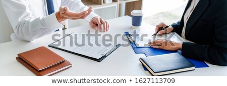 Stock photo: Interview Job Concept Attractive Candidate Job Seeker In Suit A