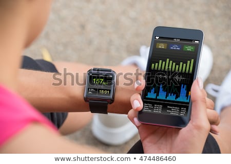 Foto stock: Heart Rate Check In Fitness App