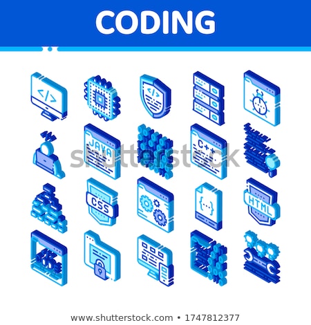 Stock fotó: Coding Language Html System Isometric Icon Vector Illustration