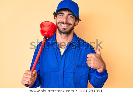 Stock photo: Happy Man Plumber Showing Okay Gesture