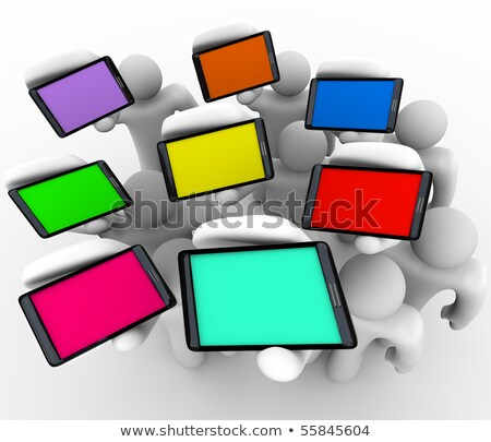 Smartphones - Array von farbigen Bildschirmen Stock foto © iQoncept