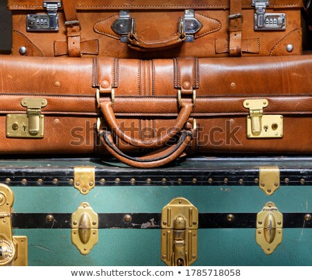 Foto stock: Two Piled Suitcases In Closeup