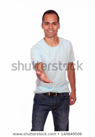 Foto d'archivio: Charming Young Boy Offering Handshake