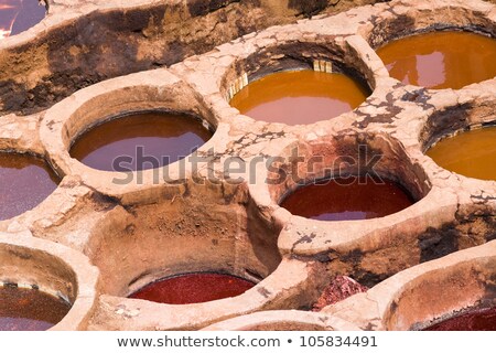 Foto stock: Puddles Of Dye In Fes