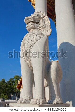 Stok fotoğraf: Mythological Guardians In White Temple