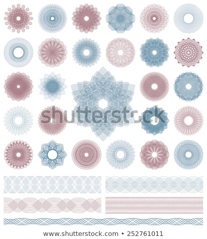 Foto stock: Set Of Guilloche Rosettes Certificate Or Diplomas Decorative Elements