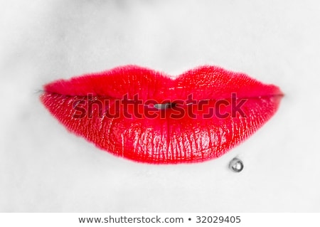 Stock photo: Pierced Red Lips