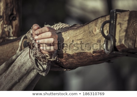 Stock foto: Nailed Hand On Wooden Cross