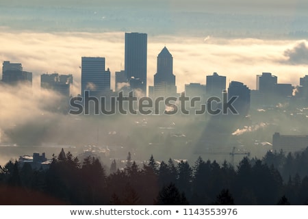 [[stock_photo]]: Portland Cityscape Covered In Morning Fog