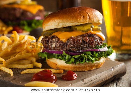 Foto stock: Pan Fried Hamburger Patties