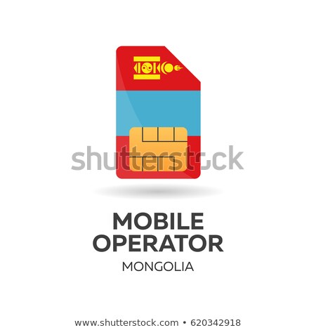 ストックフォト: Mongolia Mobile Operator Sim Card With Flag Vector Illustration