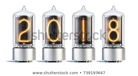 Foto stock: Nixie Tubes With Digits Isolated On Black 3d Rendering