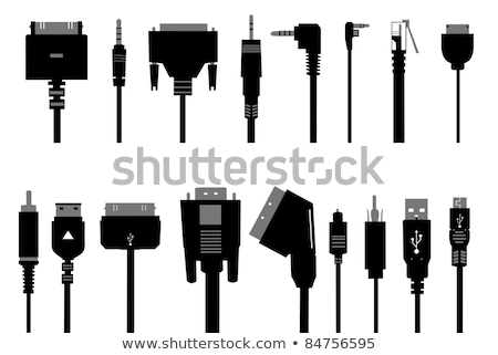 Сток-фото: Set Of Different Video And Audio Connectors Vector Illustration