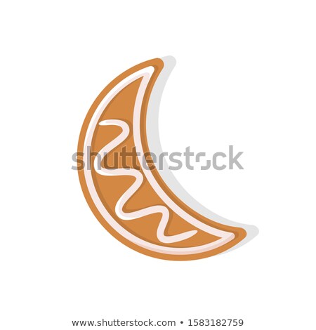Foto d'archivio: Moon Crescent Shaped Cookie Made Of Gingerbread