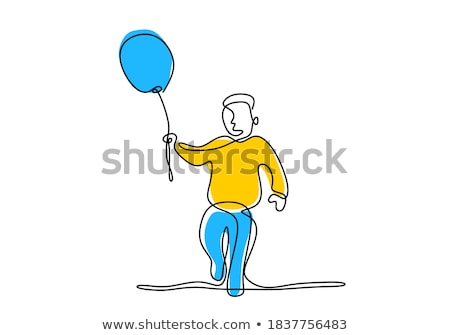 Stock photo: White Single Birthday Balloon In Little Child Hand In Isolation
