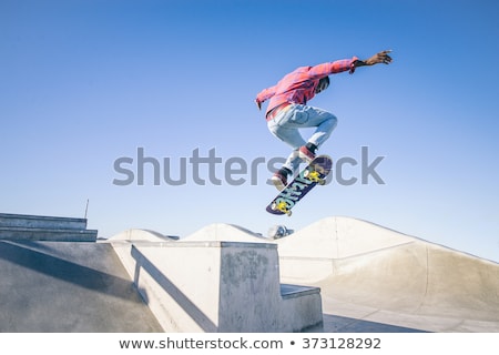 Stok fotoğraf: Extreme Teen Sport Skateboarding And Skate Park