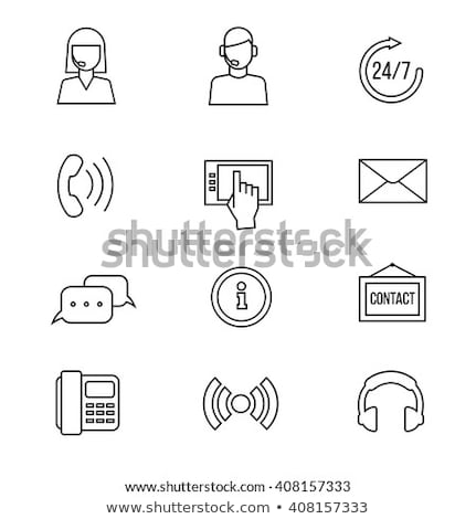 Foto stock: Help Hotline Icon Vector Outline Illustration