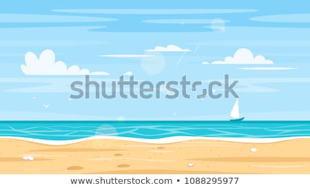 Tropical Beach And Sand Beach Scene Cartoon Style ストックフォト © curiosity