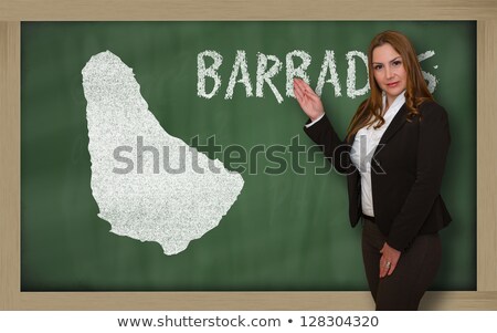 Teacher Showing Map Of Barbados On Blackboard [[stock_photo]] © vepar5