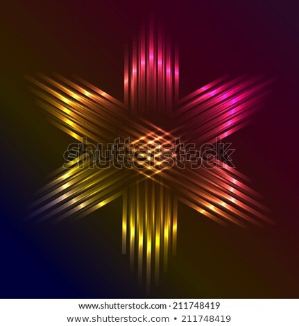 Christmas Star Formed Of Beams Of Purple Light [[stock_photo]] © veralub