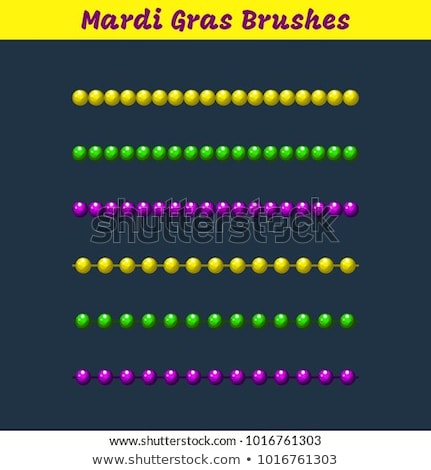 Stock fotó: Mardi Gras Beads Vector Pattern Brushes Add On