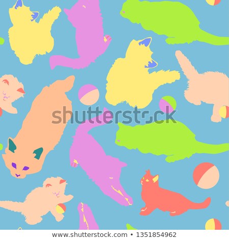 Foto d'archivio: Playful Vector Seamless Pattern With Cute Multicolored Balloons