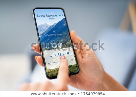 Stock foto: Person Using App For Meditation And Reducing Stress