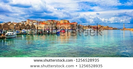 Zdjęcia stock: Picturesque Old Port Of Chania Crete Island Greece