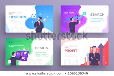 Stock photo: Landing Page Of Website With Banner In Flat Style People In Medical Masks At City Background