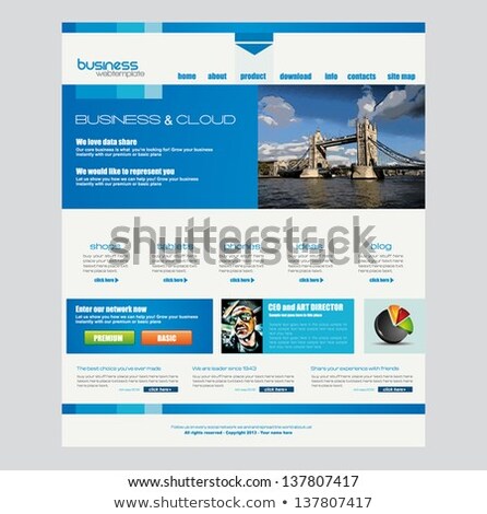 Foto d'archivio: Website Template For Corporate Business And Cloud Purposes